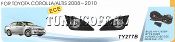 Противотуманные фары в бампер TY277B TOYOTA COROLLA (2008-2010)