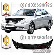 Дефлектор капота (черный) NISSAN ALMERA (2012-)