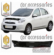 Дефлектор капота (серый) NISSAN MARCH / MICRA (2010-)