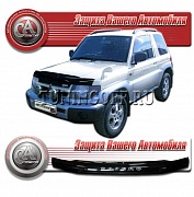 Дефлектор капота (серый) MITSUBISHI PAJERO IO H61-H77 (98-)
