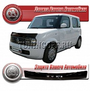 Дефлектор капота (прозрачный) NISSAN CUBE (02-)