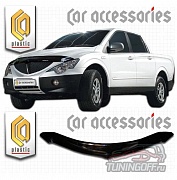 Дефлектор капота (серый) SSANG YONG ACTYON SPORTS (2006-)