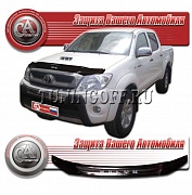 Дефлектор капота (черный) TOYOTA HILUX PICK UP (2005-2010)