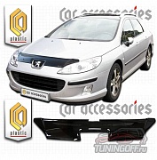 Дефлектор капота (черный) PEUGEOT 407 (2004-2010)