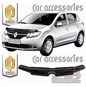 Дефлектор капота (прозрачный) RENAULT SANDERO (2014-)