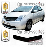 Дефлектор капота (шелкография белая) TOYOTA PRIUS NHW20 (04-)